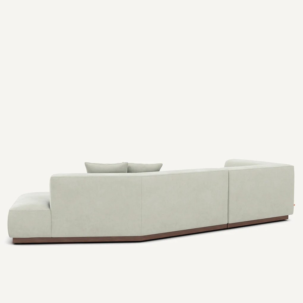 Hoekbank links open in stonewashed fluweel, JACOPO