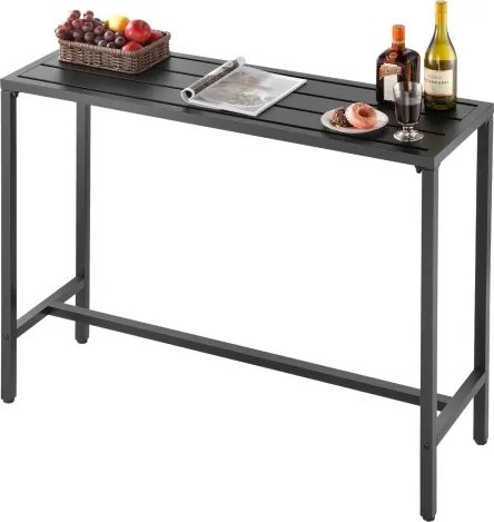 VEVOR Bartafel, 1200 x 375 x 980 mm, Bistrotafel, Hoge tafel met metalen frame, Rechthoekige eettafels, Keukentafel, Bartafel, Feesttafel, Tuinmeubelen voor balkon, Tuin, Zwembad
