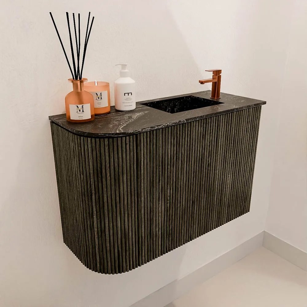 Mondiaz Joya DLux 60cm toiletmeubel ronding links shadow met wastafel faye rechts 1 kraangat lava