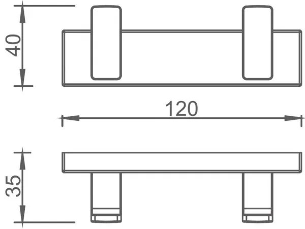 Plieger Altea dubbele handdoekhaak mat zwart