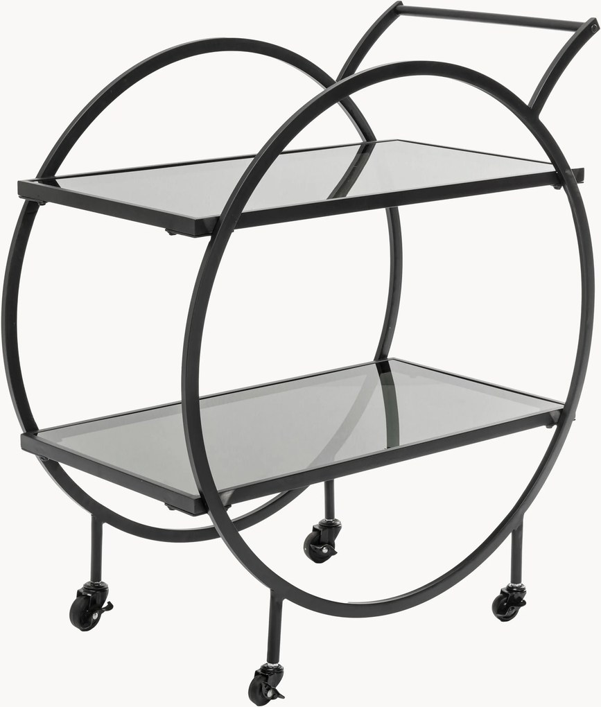 Bar cart Loft met glazen tafelbladen