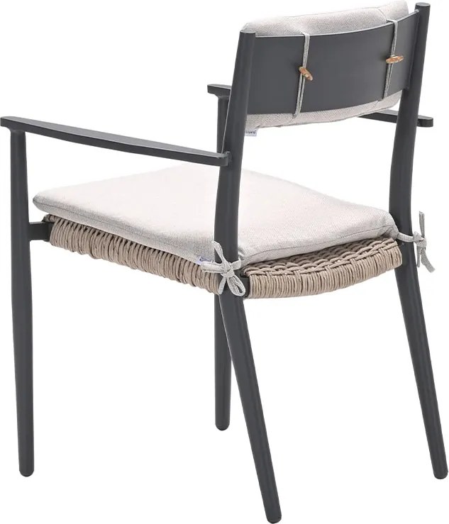 Garden Impressions Lily tuinstoel donker grijs - 4 stuks