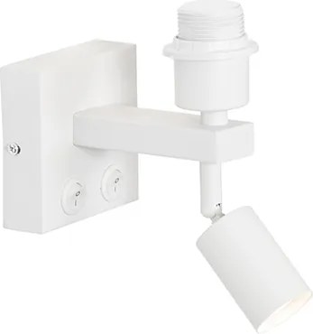 Moderne wandlamp wit met leeslamp - Brescia
