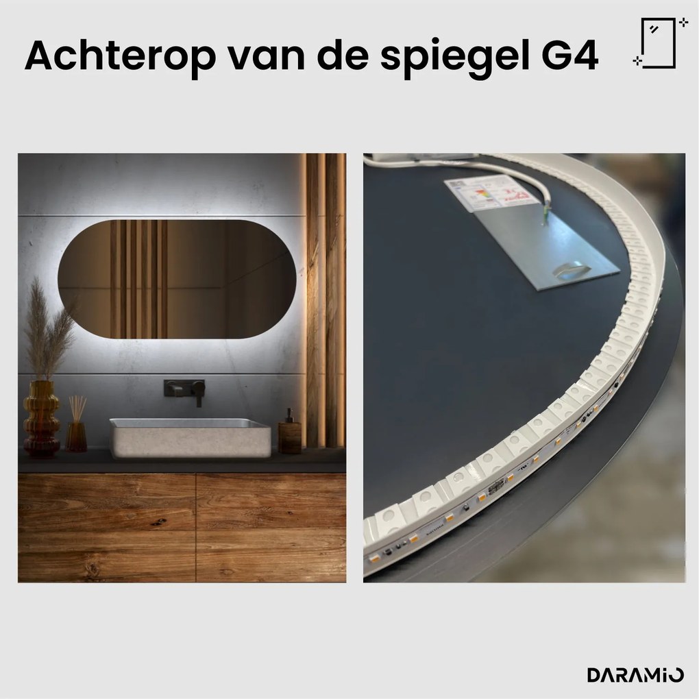 Capsulevormige spiegel met LED-verlichting G4