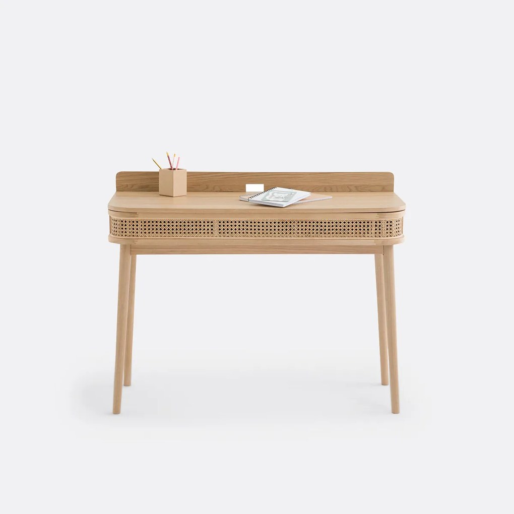 Bureau, 1 lade, rotan riet, Laora