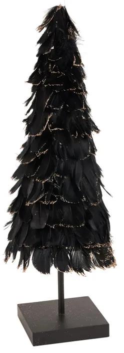 Kerstboom met veren - S - Zwart