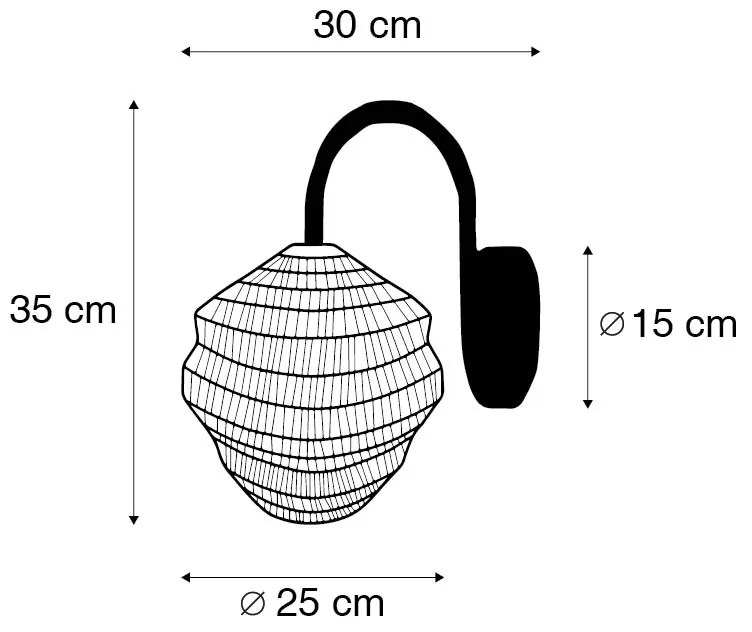 Oosterse wandlamp goud - VadiOosters E27 rond Binnenverlichting Lamp