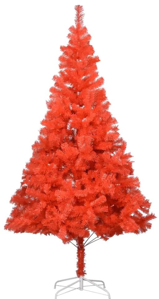 vidaXL Kunstkerstboom met LED's en standaard 210 cm PVC rood