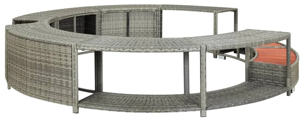 vidaXL Spa-ombouw poly rattan grijs