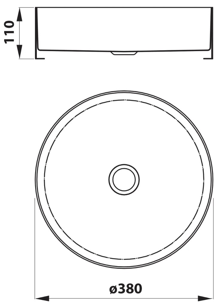 Sapho Aurum waskom rond 38cm RVS geborsteld