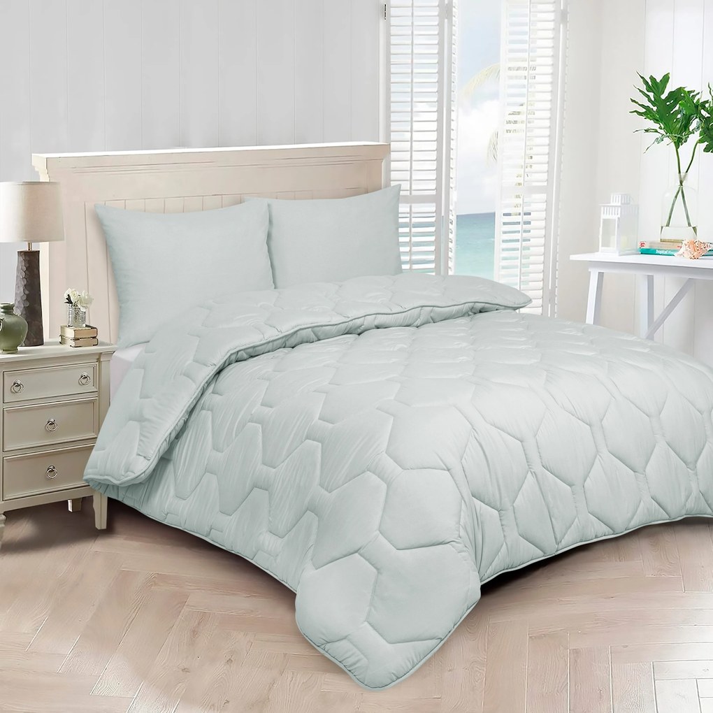 Dekbed 2 in 1 - Wasbaar dekbed zonder overtrek - 140x200 - licht grijs