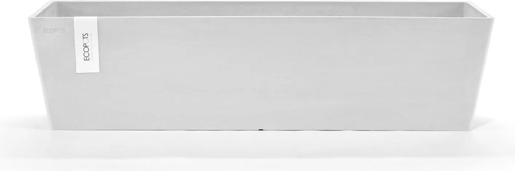 Ecopots bloempot Bruges 80 - Rechthoekig - Pure White - 80,8cm x 20cm x H20,3cm