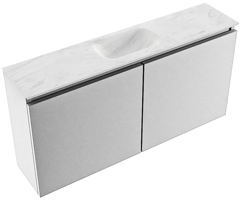 Mondiaz Ture DLux toiletmeubel 100cm plata met wastafel opalo midden met kraangat