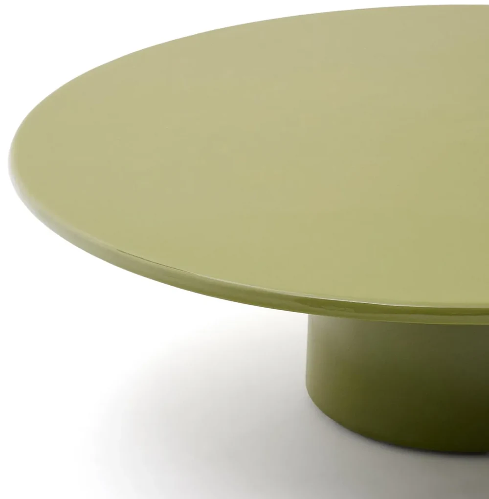 Kave Home Albanella Ronde Salontafel Groen Glanzend Cement 110 Cm - 110 X 110cm.