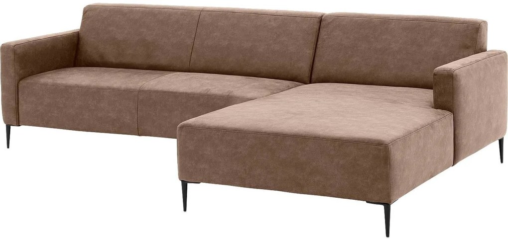 Goossens Key West bruin, micro leer, 3-zits, modern design