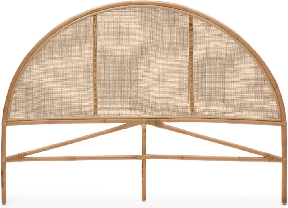 Kave Home Quiterie Round Rond Rotan Hoofdbord Naturel 150/160 Cm