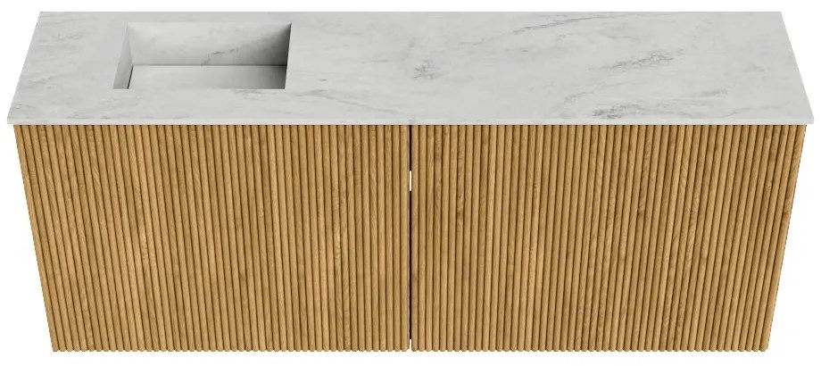 Mondiaz Joya DLux 100cm toiletmeubel oak met wastafel faye links zonder kraangat opalo