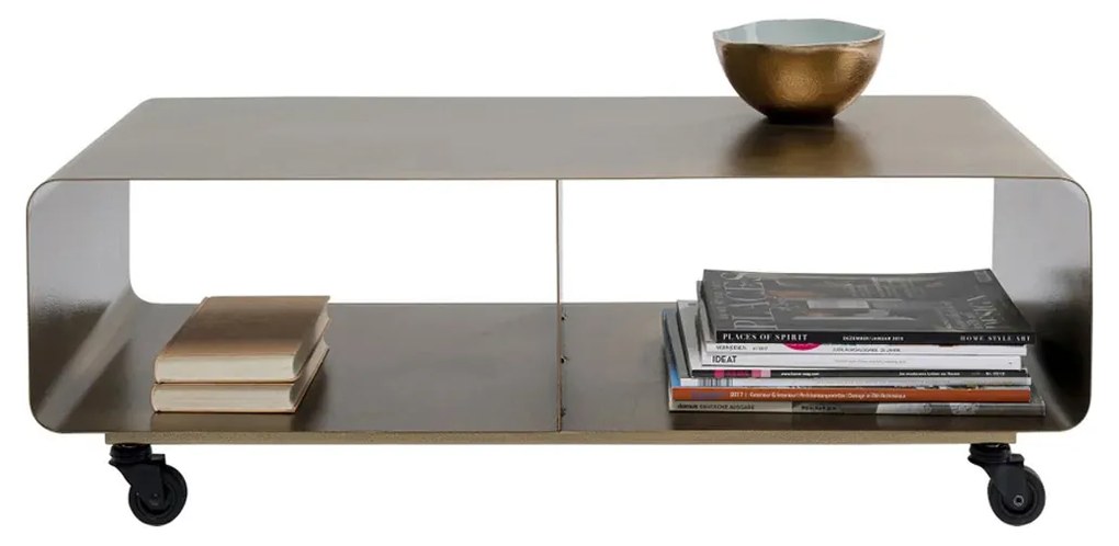 Kare Design Lounge M Tv-meubel Op Wielen Brons - 90x42x30cm.