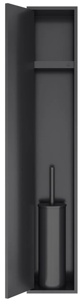 Hotbath &More inbouw toiletborstel en toiletrolhouder zwart geborsteld PVD