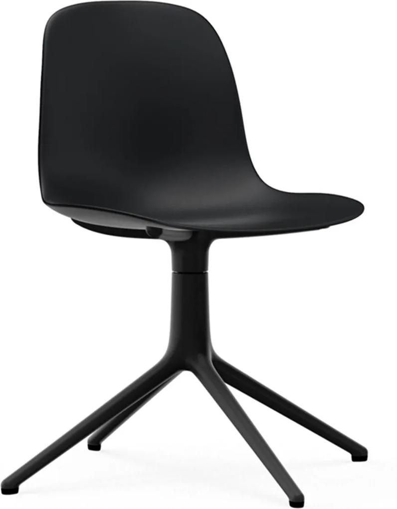 Normann Copenhagen Form Chair Swivel Stoel Met Zwart Onderstel Zwart