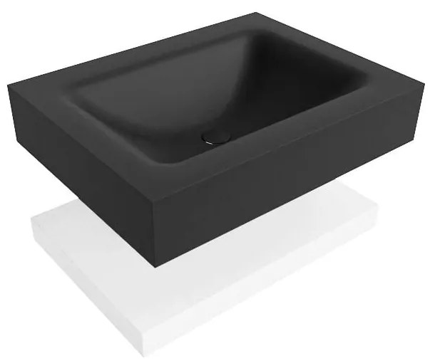 Zaro Alan badmeubel 60cm met planchet talc en vrijhangende wastafel cloud midden 1 kraangat urban