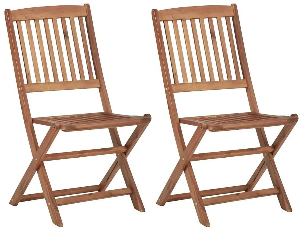 vidaXL Tuinstoelen 2 st inklapbaar met kussens massief acaciahout