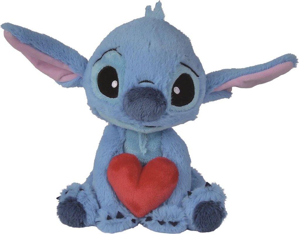Nicotoy Disney Stitch houdt een hartje vast - Pluche speelgoed - 25 cm