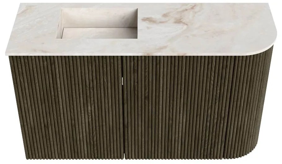 Mondiaz Joya DLux 70cm toiletmeubel ronding rechts shadow met wastafel faye links zonder kraangat frappe