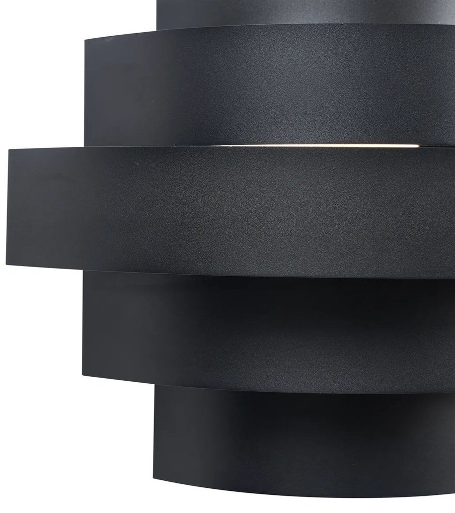 Moderne wandlamp zwart incl. LED 3-staps dimbaar - Lines Modern rond Binnenverlichting Lamp