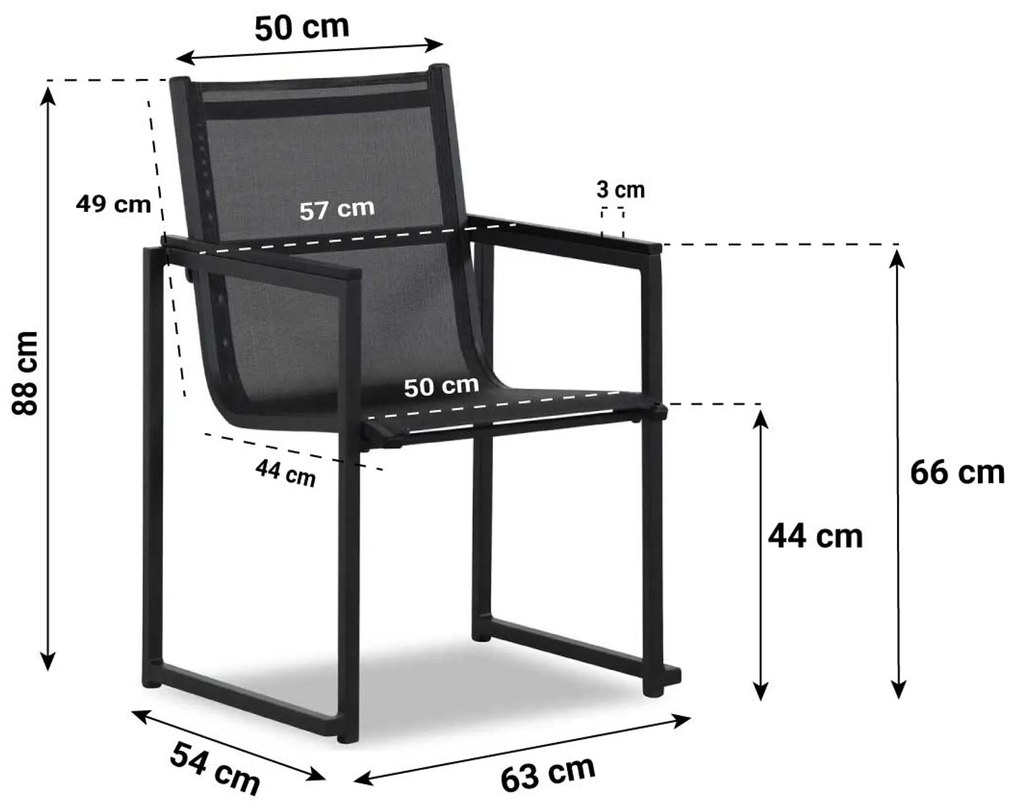 Tuinset 4 personen 155 cm Aluminium/textileen Grijs Lifestyle Garden Furniture Delgada/Young