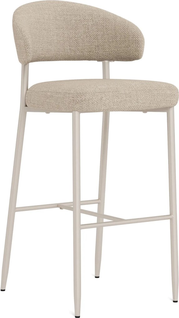 Mazzoni IRIS Beige (stof Basel 24)/onderstel kasjmier - GESTOFFEERDE BARKRUK VOOR KEUKEN/BAR