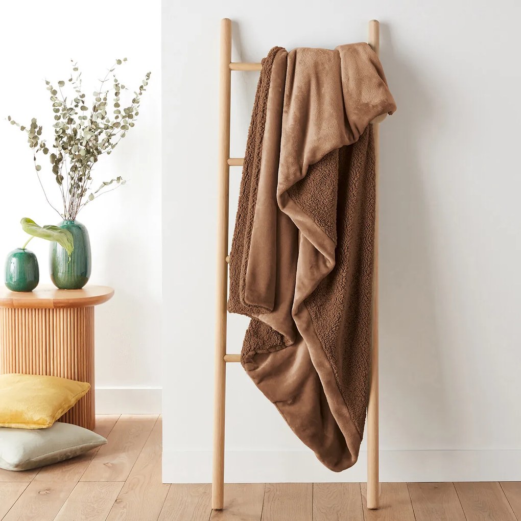 Plaid in fleece en sherpa, Maxine