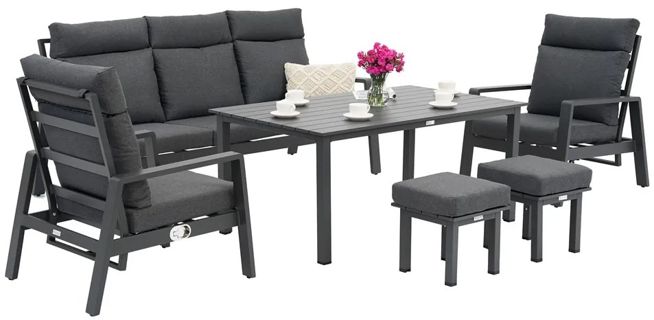 Tuinmeubelset Murcia Garden Point antraciet aluminium