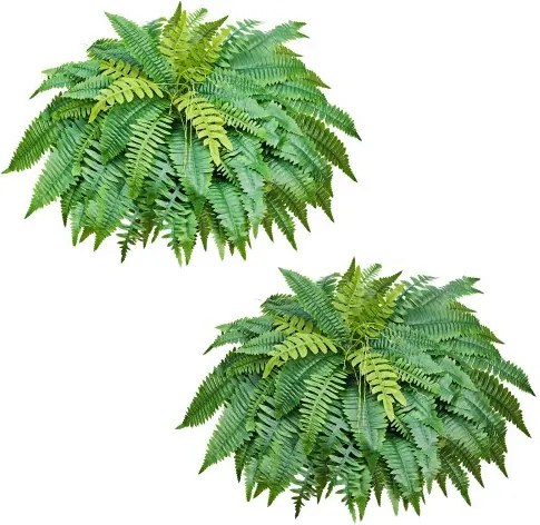 VEVOR 2 stuks kunstvarens, 1143 mm kunstplanten met 63 bladeren, gemaakt van plastic en zijde, UV-bestendige kunstvarens voor huis, tuin, balkon en kantoordecoratie, zonder bloempot