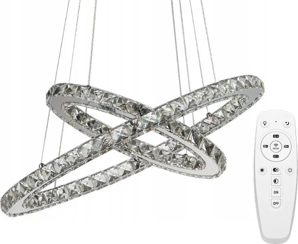 Crystal Plafondlamp Ring 50 30cm afstandsbediening APP418-CP