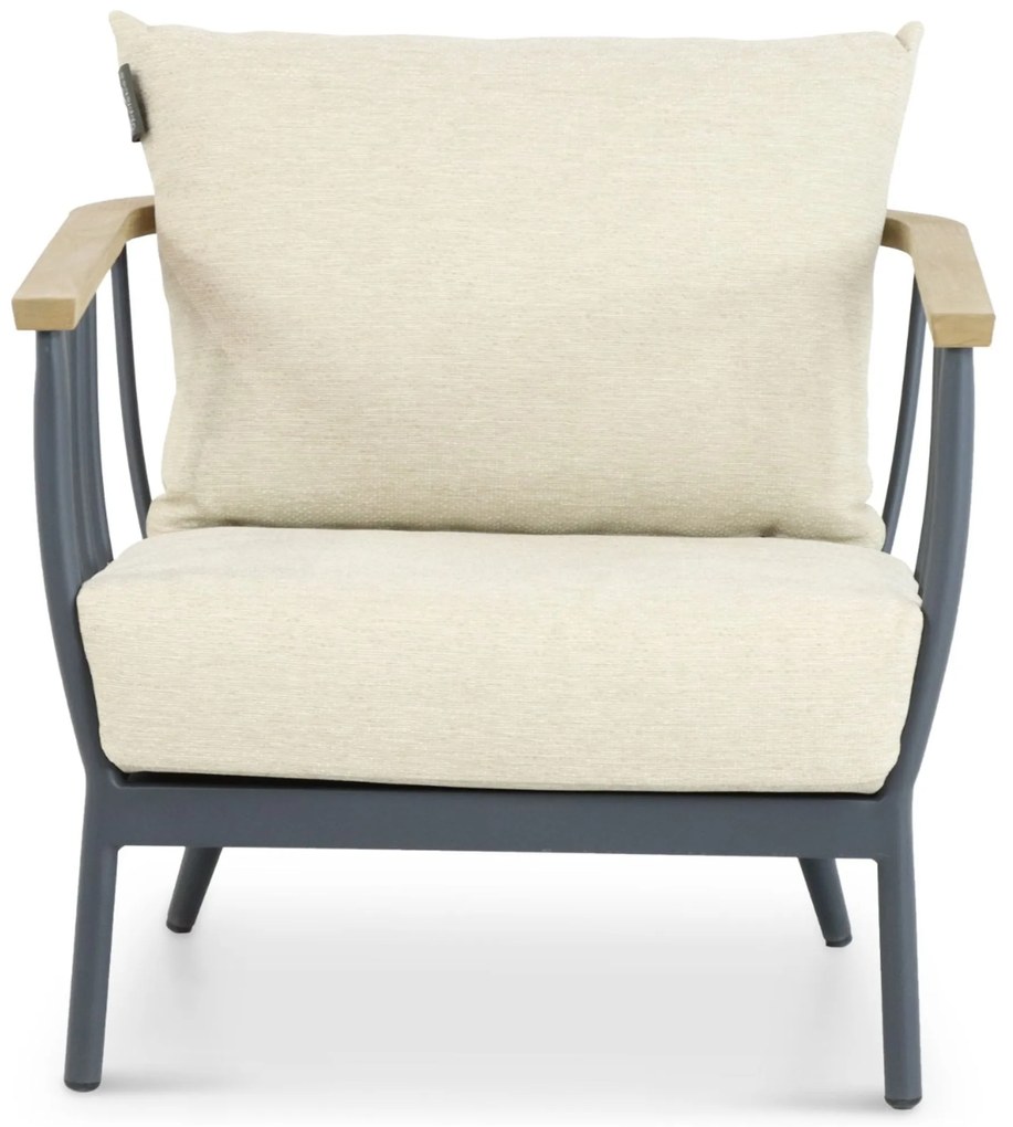Stoel en Bank Loungeset 5 personen Aluminium/Teak Grijs Apple Bee Condor
