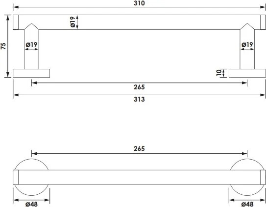 Brauer Copper Edition handdoekrek 30cm koper geborsteld PVD