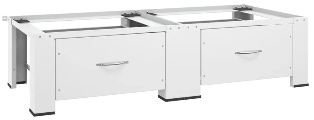 vidaXL Wasmachine- en drogerverhoger dubbel met lades wit