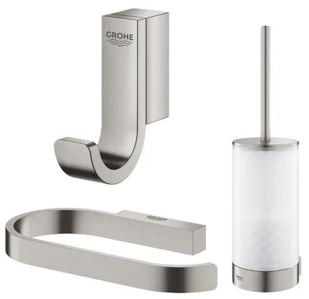 Grohe Selection Toiletaccessoires - closethouder - zonder klep - closetborstelset - handdoekhaak - supersteel geborsteld (rvs) SW444319/SW444235/SW444149