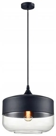 Hangende glazen plafondlamp Zenit D Zwart