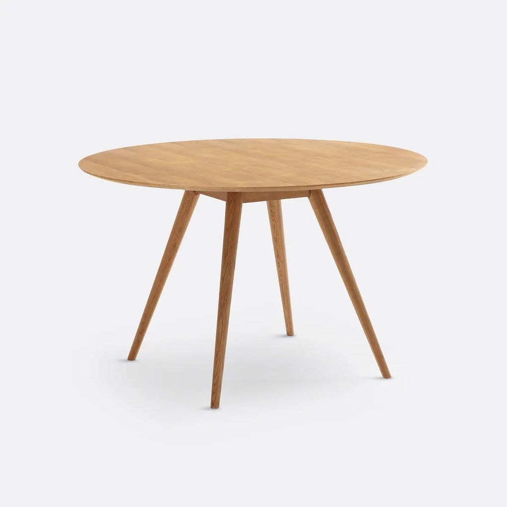 Eettafel, rond, eikenfineer, 4 tot 6 personen, QUILDA