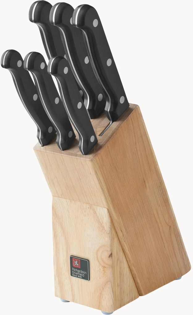 Keukenmessen set Artisan met houten standaard, 7-delig