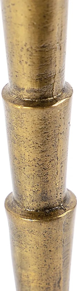 Tafellamp brons met velours kap taupe 35cm - Pisos