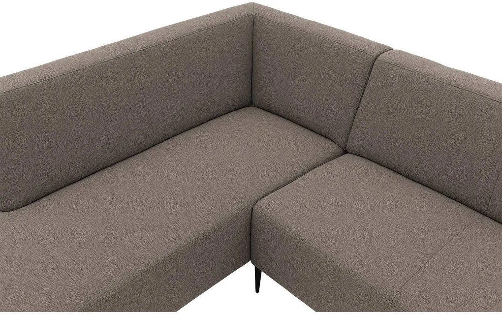 Goossens  Key West bruin, stof, 2-zits, modern design met ligelement links