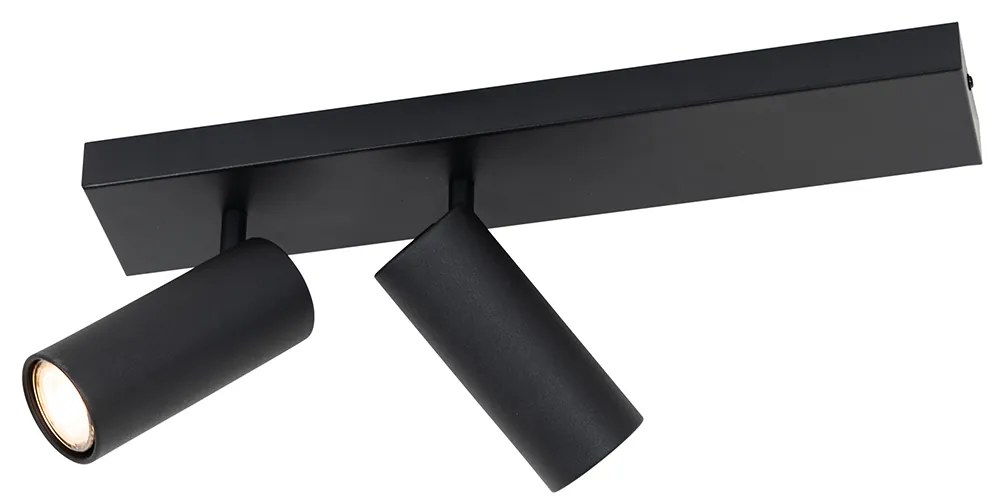 Smart plafondspot zwart 2-lichts verstelbaar incl. 2 Wifi GU10 50mm - Renna