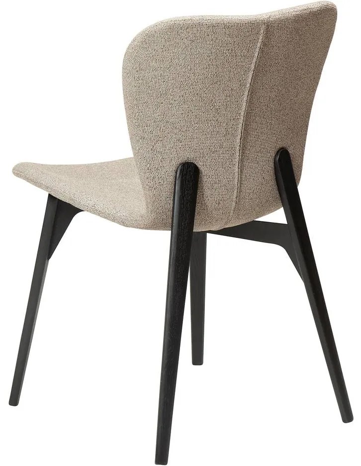 Goossens Eetkamerstoel Bordeaux bruin stof leuning, elegant chic