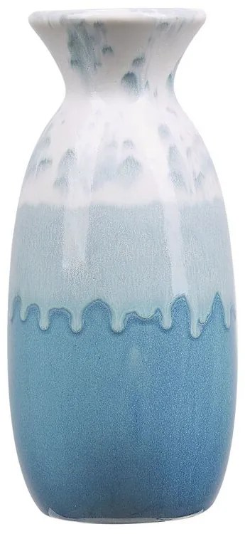 Bloemenvaas keramiek wit/blauw 25 cm CHALCIS Beliani