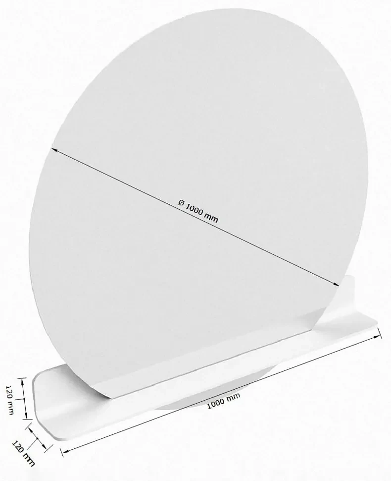 Mondiaz Spot spiegel rond Ø100cm met planchet lava