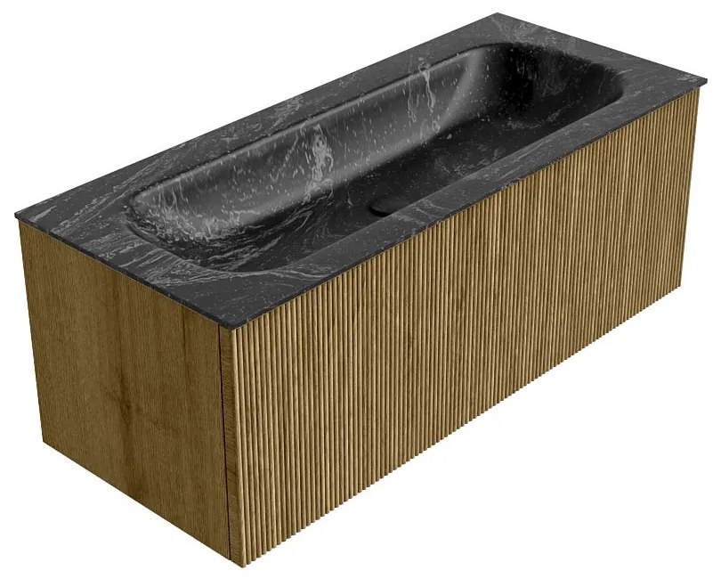 Mondiaz Kurve-dlux 110cm badmeubel dusk met 1 lade en wastafel big medium midden zonder kraangat lava