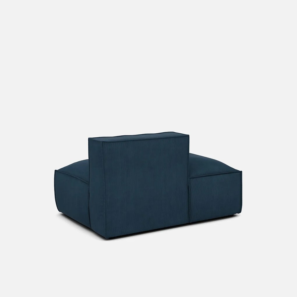 Links chaise longue-element voor modulaire bank, in ribfluweel, Seven